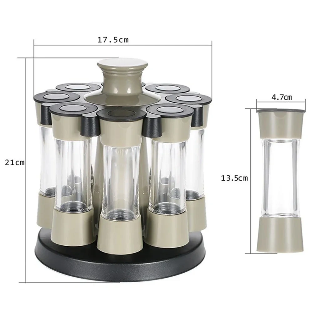 Intuitive Multi-Purpose 360 Rotating Rack Seasoning Jar for Kitchen Spices Pepper Salt Coffee Sugar Sealed Container Tools