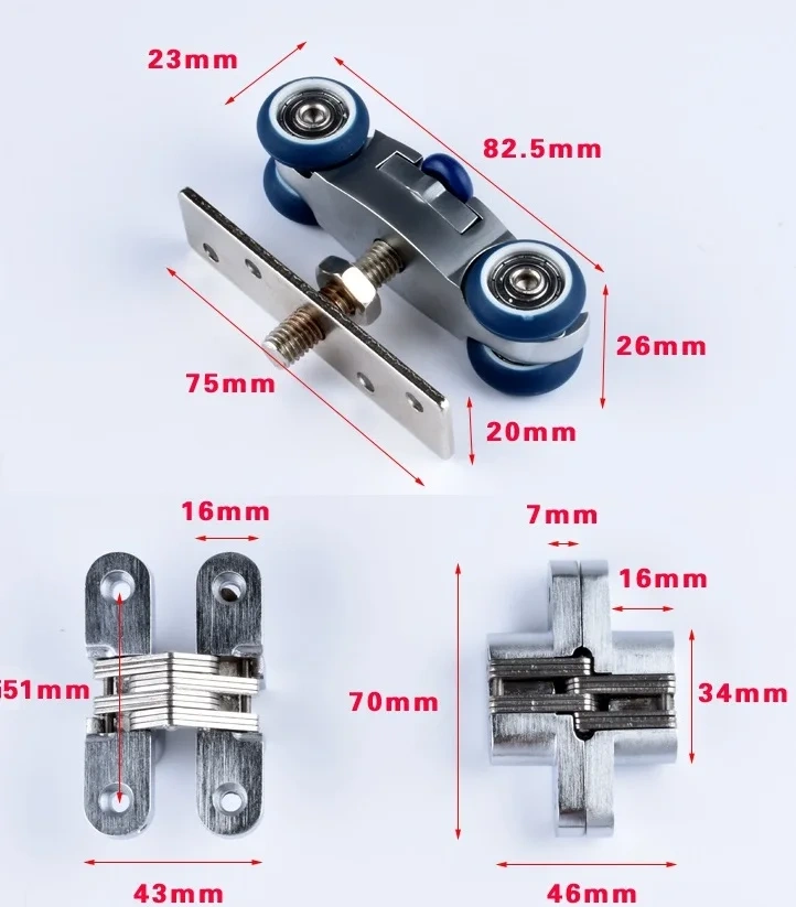funssor Folding Sliding Wooden Door Roller Rollers Bifold
