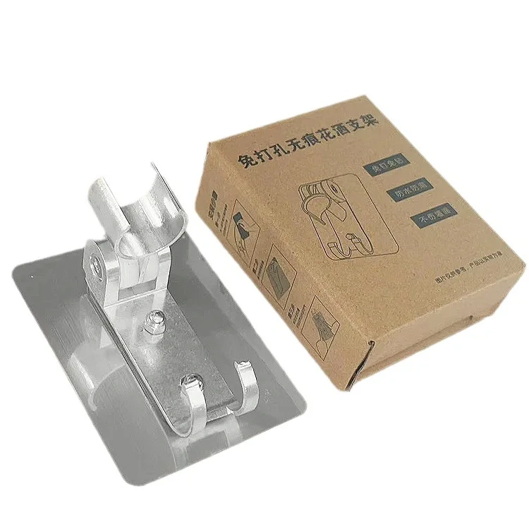 Chrome Plated Aluminium Shower Holder Wall Mounted Hand Adjustable Bathroom Accessories Stand Bracket