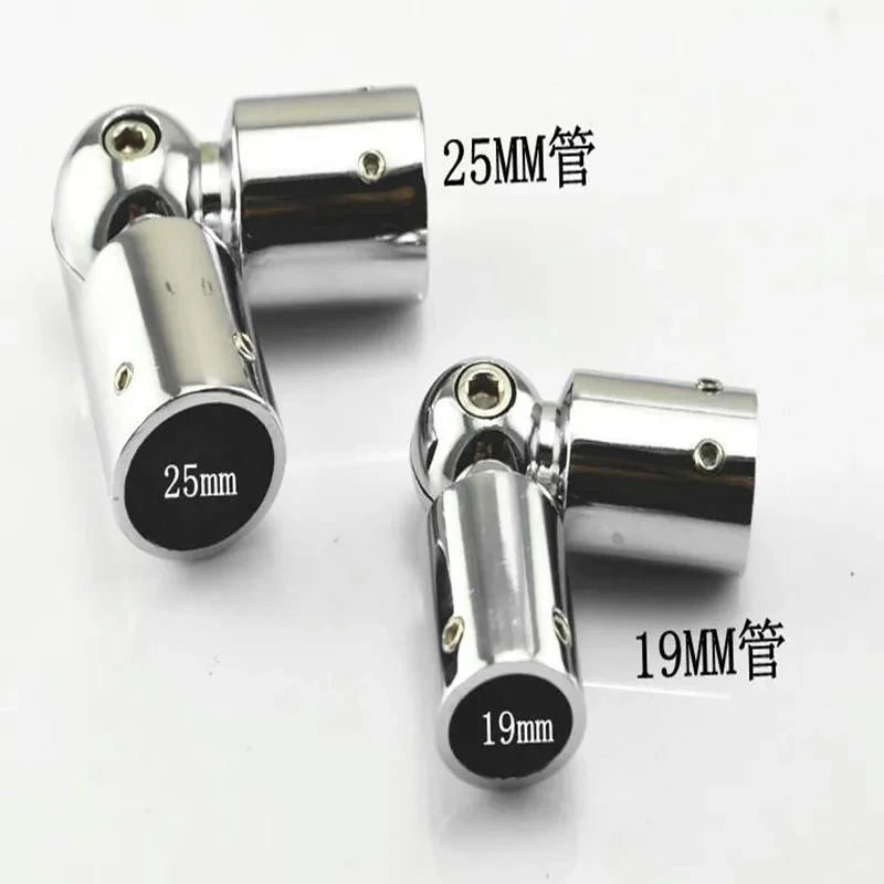 2Pc Stainless Steel Pipe Fitting 19/25 mm Shower Room Parts Rod Head Glass Bracket Fixing Hose Clamp Connection Universal Joint
