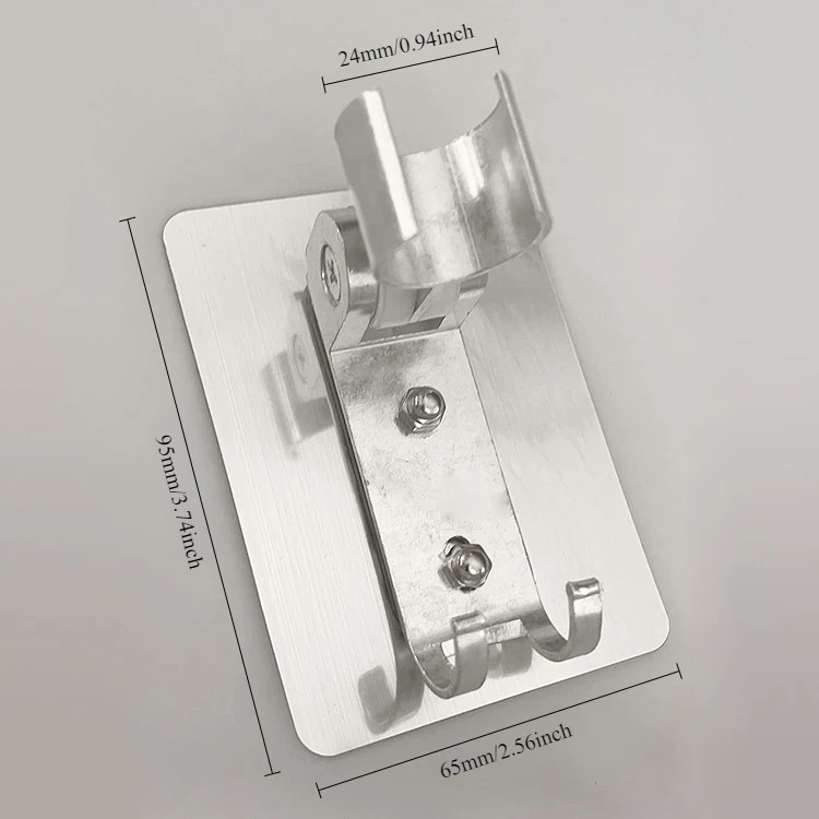 Chrome Plated Aluminium Shower Holder Wall Mounted Hand Adjustable Bathroom Accessories Stand Bracket