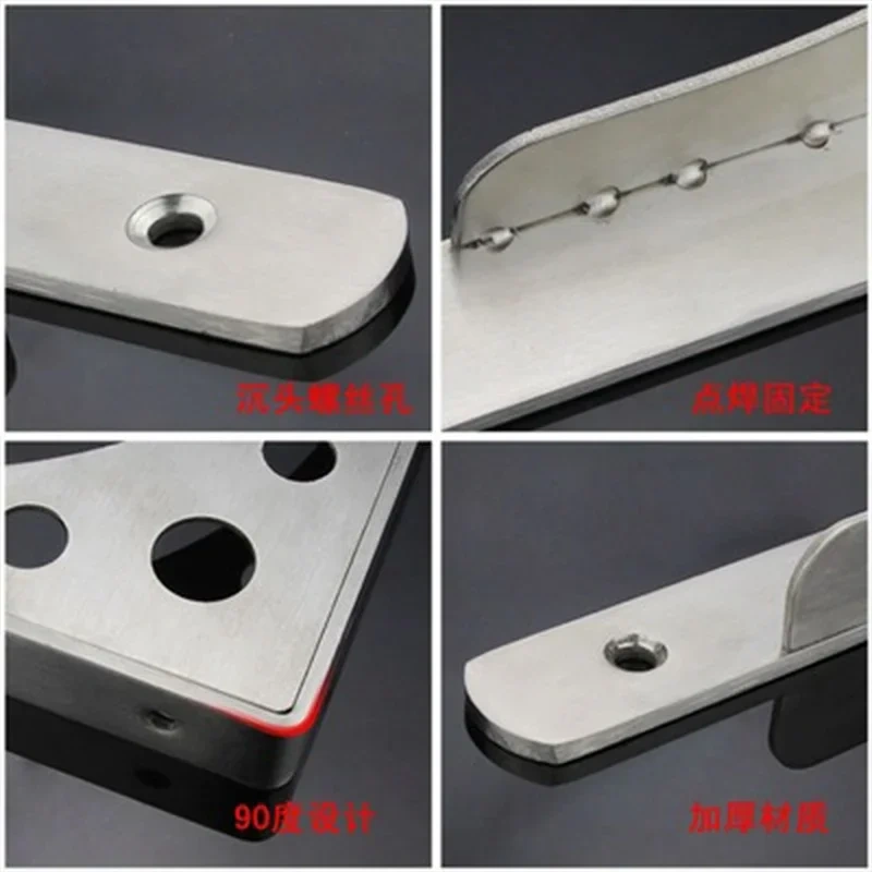 2pc  Newest  Silver Color Tripod Bracket for Wall Shelf Bookcase Compartment Mounting Bracket Mount fixed support Shelf