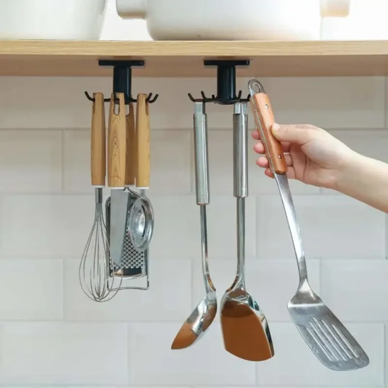 For home Organizer and Storage Kitchen Supplies Organizers Rotatable Rack Accessories Cabinet Organizer Hook Up Storage Rack