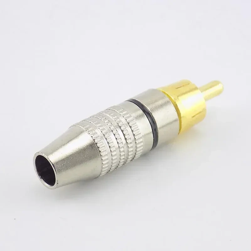 10pcs RCA Male Plug Connector Non Solder AV Audio Video Locking Cable Plug Adapter solderness for Video CCTV Camera Security