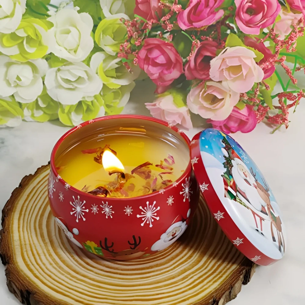 4pcs/set  Christmas Scented candles Soy Wax Candles Aromatherapie Geurkaars Gift Set, Luxe Santa Claus, Snowman Decoratie