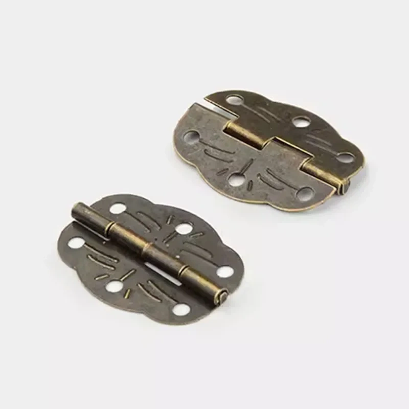 6pcs Mini Door Hinges Bronze Cabinet Drawer Hinges Decoration Jewellery Box Decorate Hinge For Furniture Hardware 30x22mm