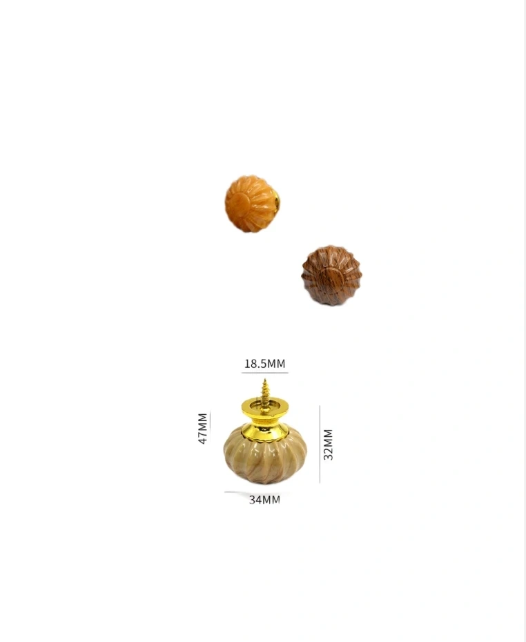 5pc Plastic imitation wood pumpkin handle, single-hole drawer cabinet door cabinet handle, furniture hardware handle