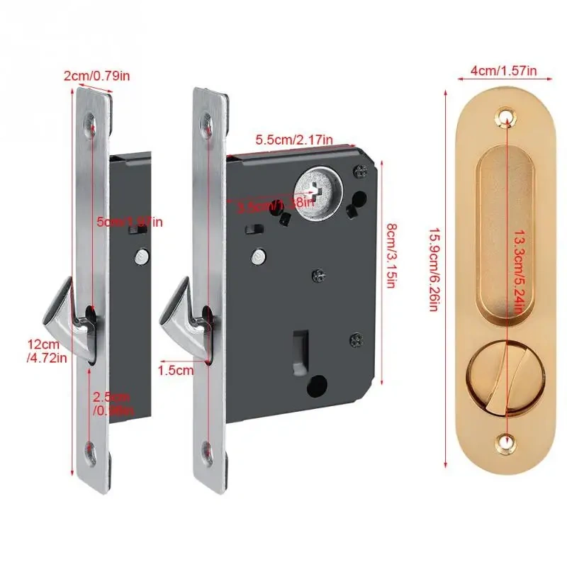 Sliding Door Lock Handle Anti-theft with Keys For Barn Wood Furniture Hardware Door Latch Lock for Double Doors Cerradura