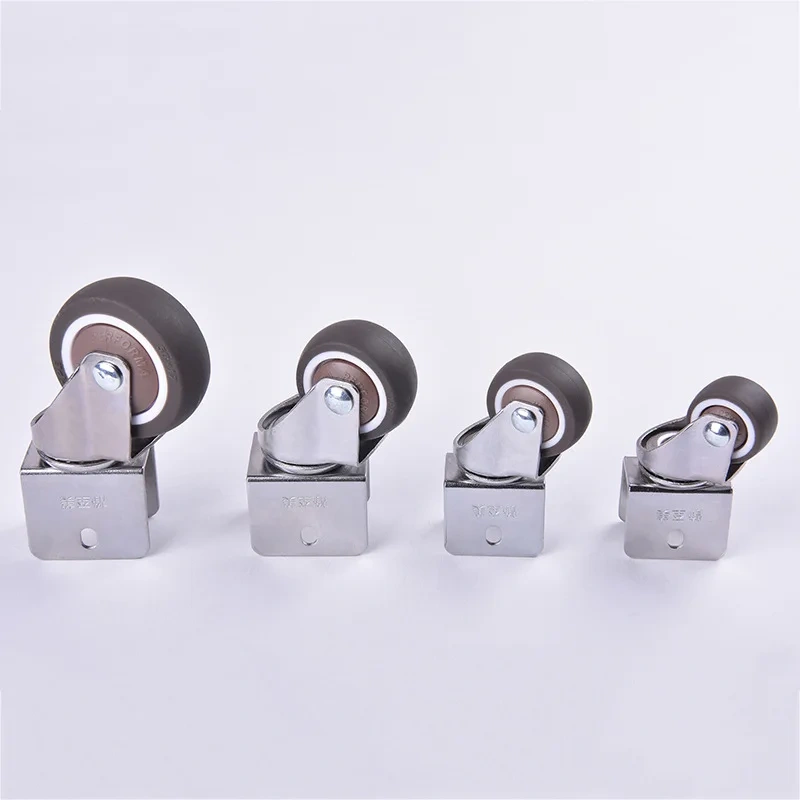 4Pcs 1.5" 2'' Ball Bearing Universal TPE Castor Caster Wheels Splint U Mount 20 22 25mm Brake Baby Bed Trolly Chair