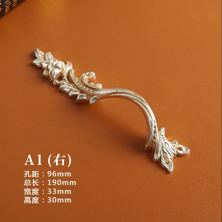 1pcs European Wardrobe Cabinet Handle and Knobs Door Handle Drawer Knobs and Pulls Antique Yellow and Silver
