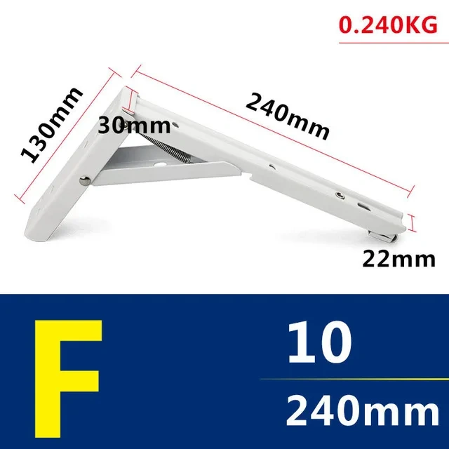 2pcs 8-20Inch White Triangle Folding Angle Bracket Adjustable Wall Mounted Durable Bearing Shelf Bracket DIY Home Table Bench
