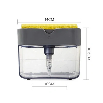 Black 300ML Kitchen Sink Soap Dispenser ABS Dispenser Detergent Liquid Soap Dispenser Stainless Steel Head  Hand Dispenser