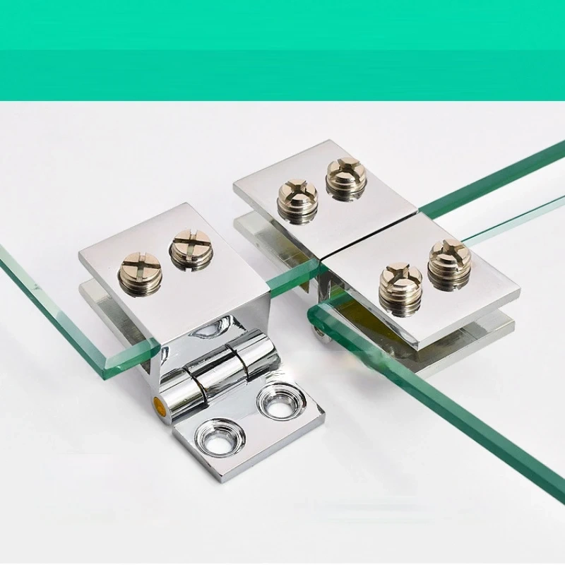 2PCS Cabinet Glass Door Hinges Wine Door Hinges Glass Hinges hardware Suitable for glass thickness 5-8mm. 90/180/0 degree
