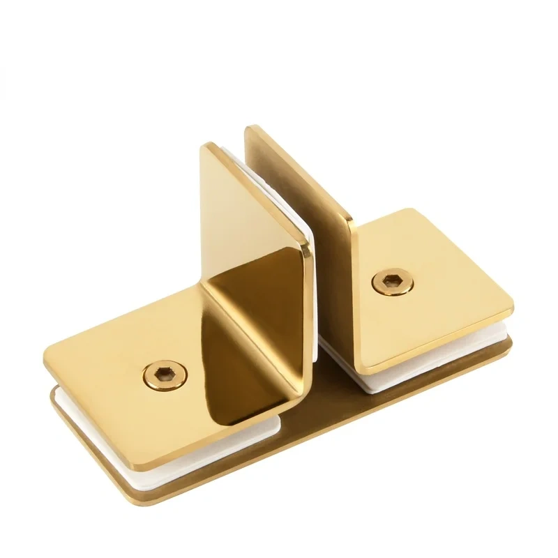 304 stainless steel glass clamp titanium gold L-shaped shower room partition code Bathroom glass fittings connection code