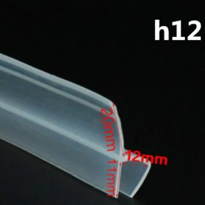 2 Meter/lot Widened F/h shape silicone rubber shower room door window glass seal strip weatherstrip for 6/8/10/12 mm glass