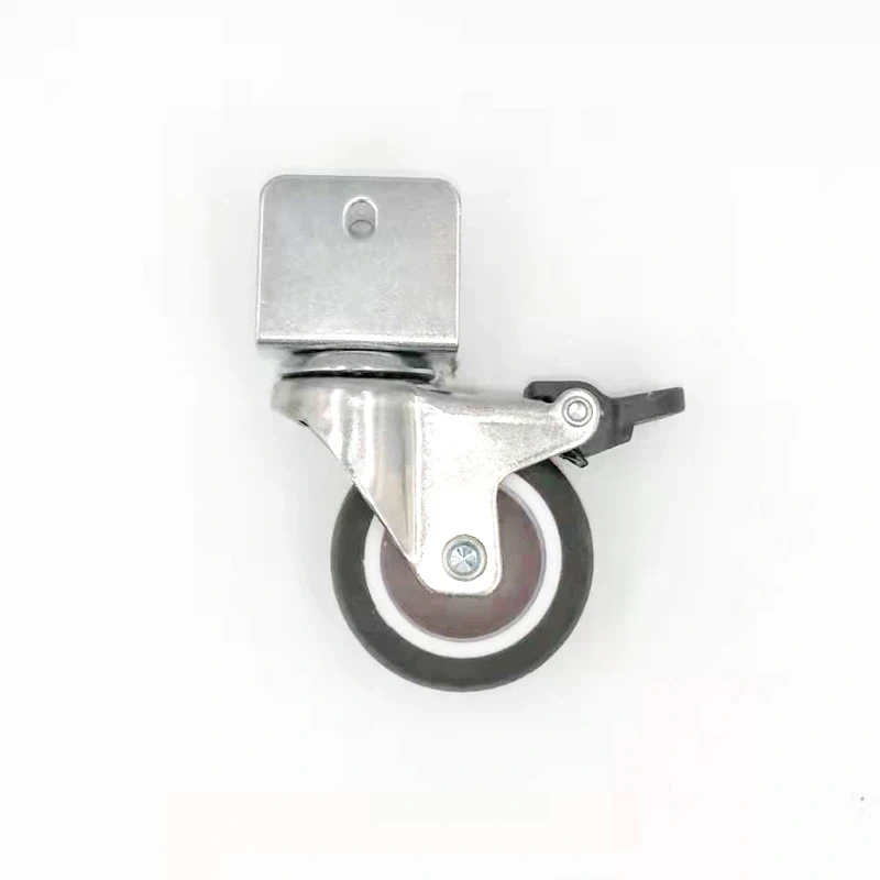 4Pcs 1.5" 2'' Ball Bearing Universal TPE Castor Caster Wheels Splint U Mount 20 22 25mm Brake Baby Bed Trolly Chair