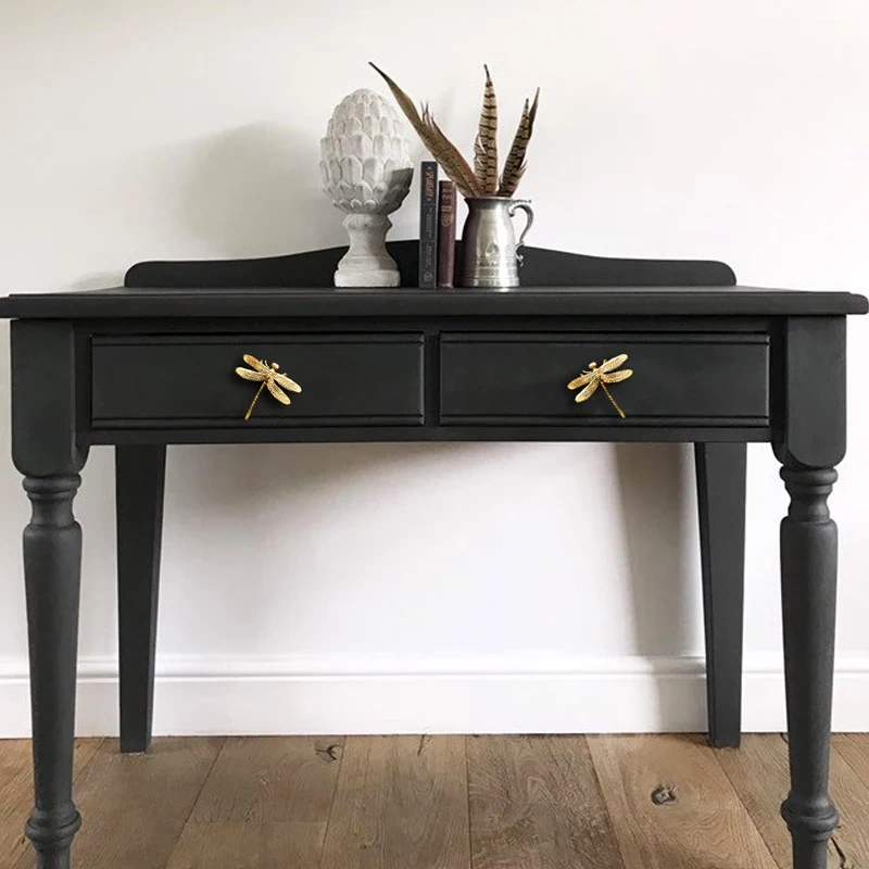 Messing Dragonfly Knop Heldere Gouden Creatieve Handvat Decoratieve Handvatten Voor Meubels Dressoir Badkamer Keuken Kastdeur