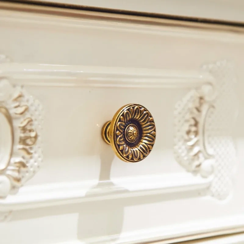1pcs European Wardrobe Cabinet Handle and Knobs Door Handle Drawer Knobs and Pulls Antique Yellow and Silver