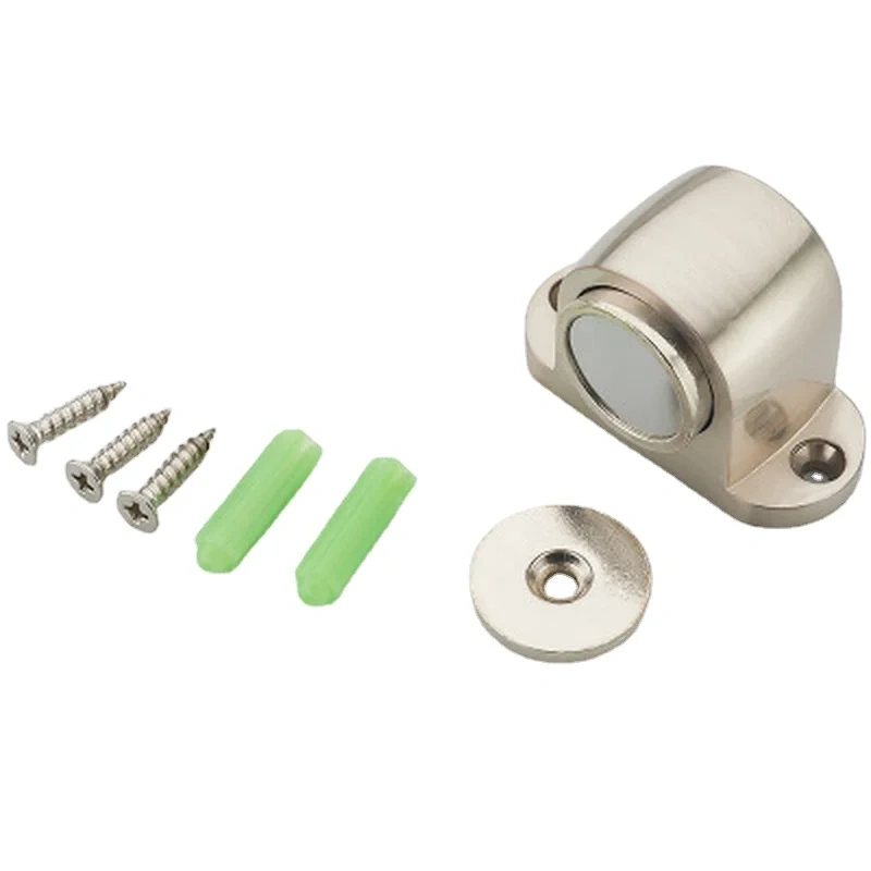 Zinc Alloy Door Stop Casting Powerful Floor-mounted Magnetic Holder 54mm*35mm Satin Nickel Brushed Door Stopper