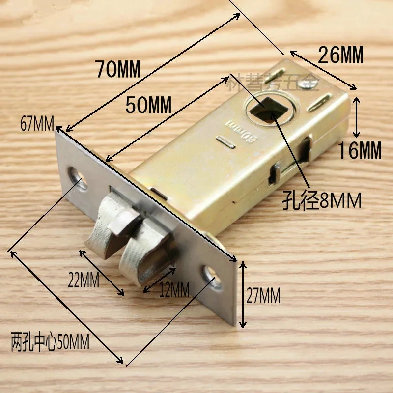 Room lock Single tongue lock,Handle lock body,Hole pitch50mm ,Door lock repair parts, doorhome Hardware