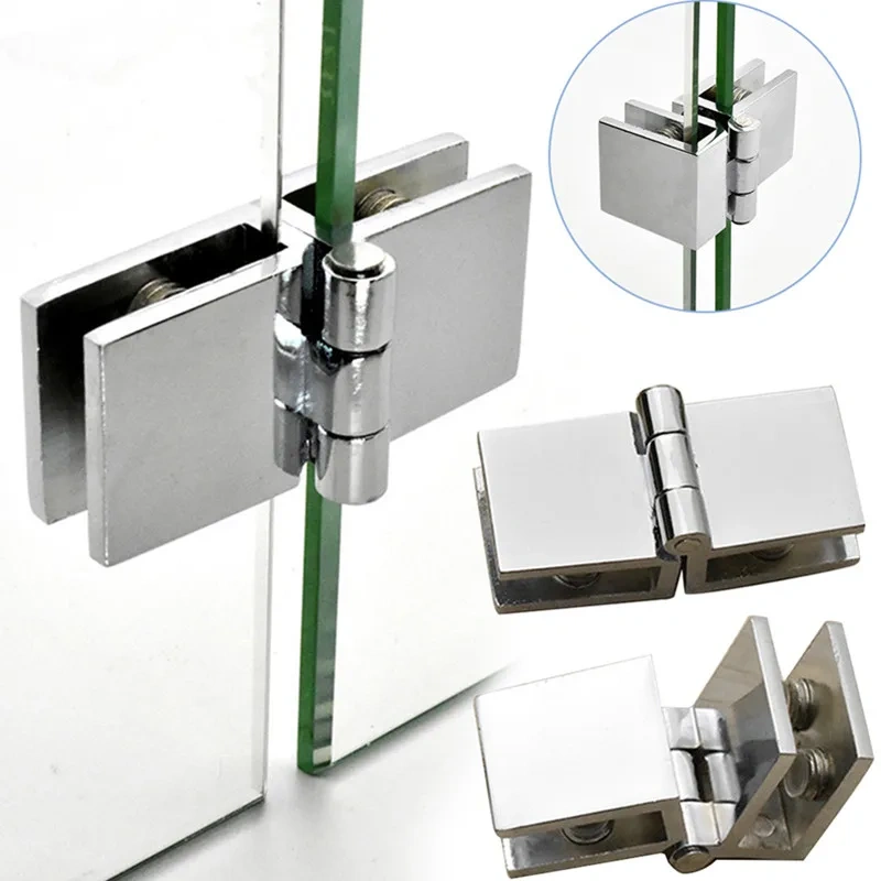 2PCS Cabinet Glass Door Hinges Wine Door Hinges Glass Hinges hardware Suitable for glass thickness 5-8mm. 90/180/0 degree