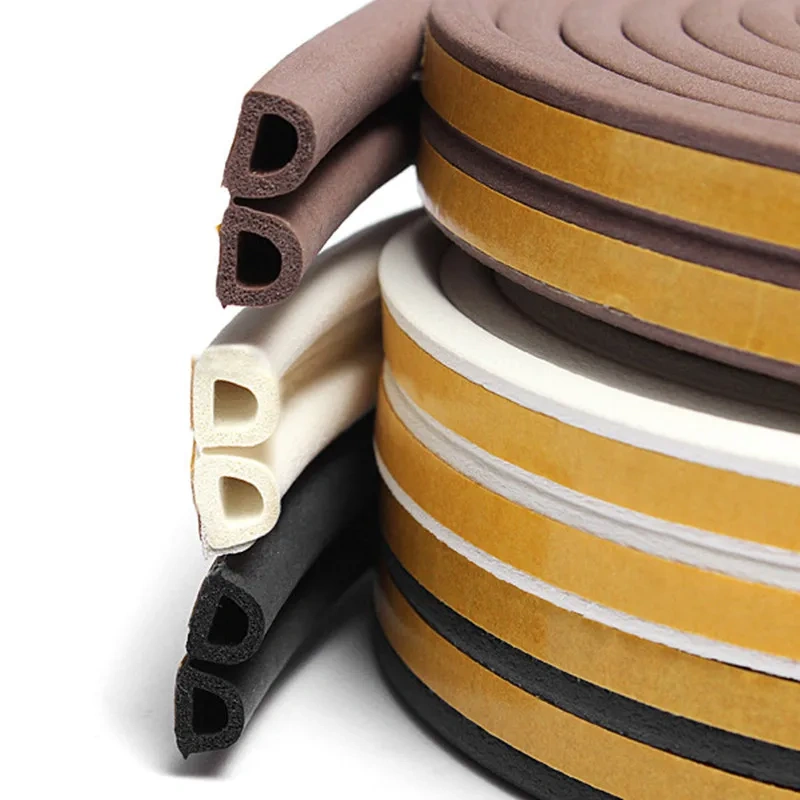 5 meters DIPE self-adhesive door and window sealing strip glass window anti-collision rubber strip foam sound insulation strip