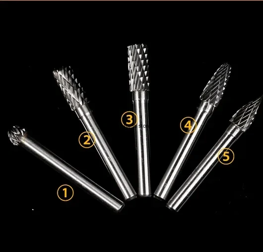 6mm Metal Drawing Tungsten Carbide Milling Cutter Rotary Tool Burr Double Diamond Cut Rotary Dremel Metal Wood Electric Grinding