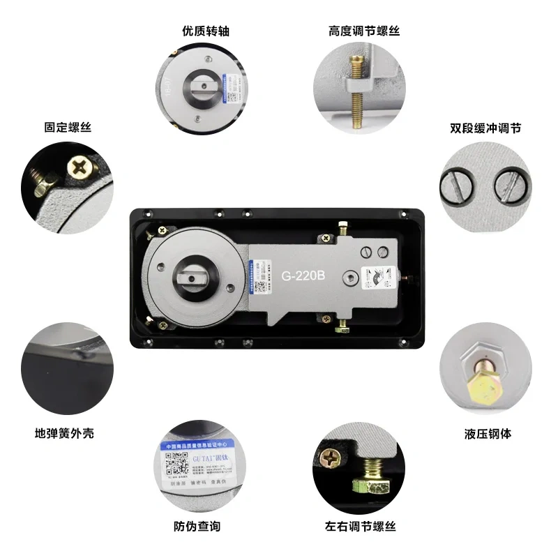 Titanium glass door floor spring plus heavy frameless tempered glass door floor spring wood door floor spring bearing 100kg