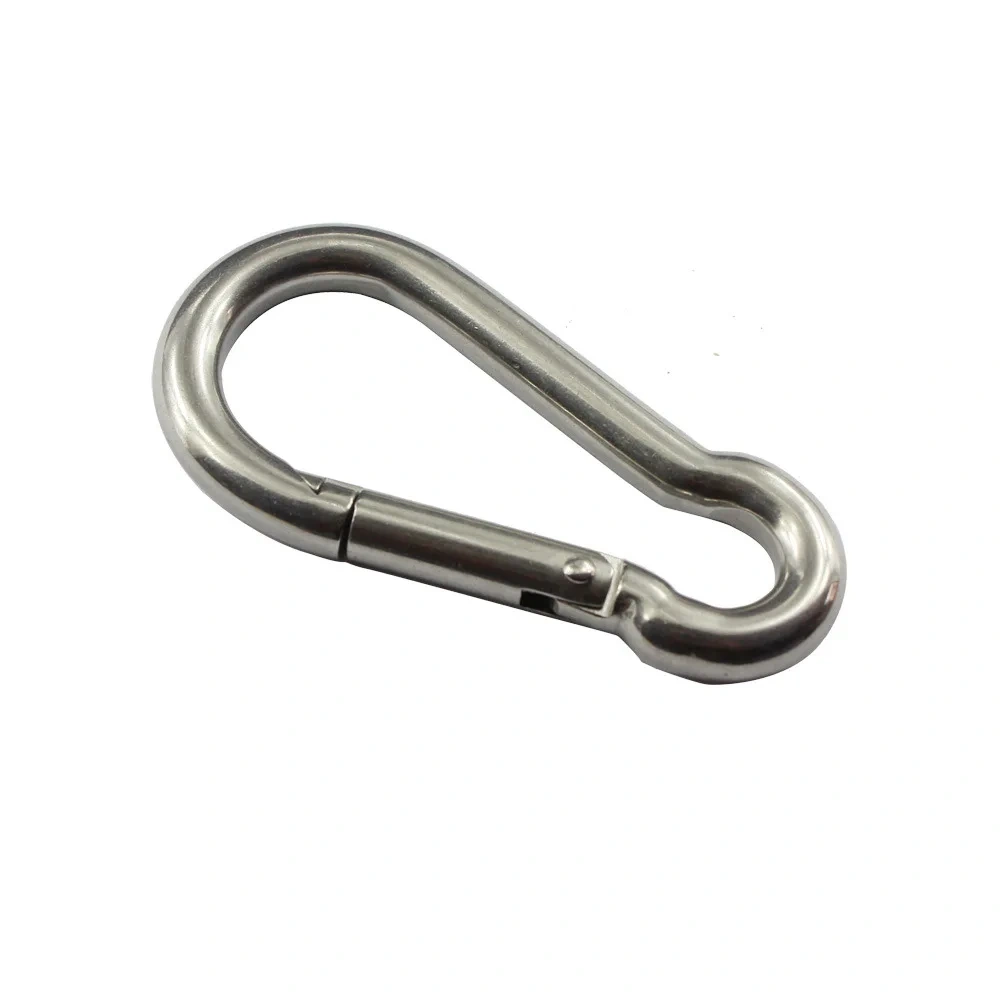 (4PCS to 10PCS) M4 M5 M6 M8 Mountaineering Buckle Spring Carabiner Snap Hook Keychain 304 Stainless Steel