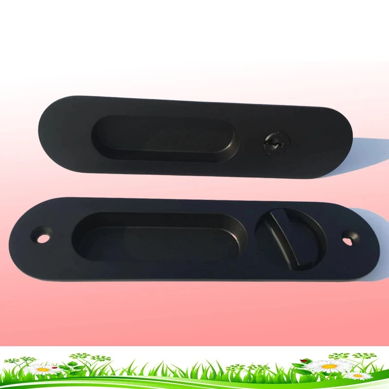 Invisible Door Locks Handle Double-sided Durable for Sliding Barn Wooden Door folding door hook lock deadlock holder lock