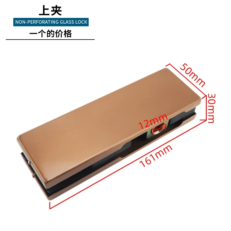 Rose gold  frameless glass door clip ground spring door one word clip seven word clip ground lock rose gold wire drawing