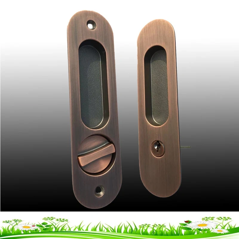 Invisible Door Locks Handle Double-sided Durable for Sliding Barn Wooden Door folding door hook lock deadlock holder lock