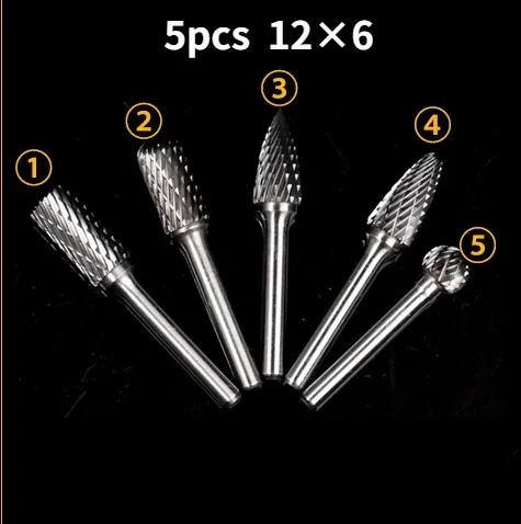 6mm Metal Drawing Tungsten Carbide Milling Cutter Rotary Tool Burr Double Diamond Cut Rotary Dremel Metal Wood Electric Grinding