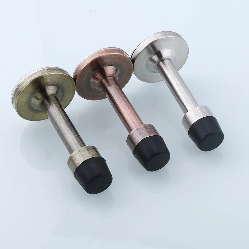New listing stainless steel rubber door stopper bedroom / bathroom door holder wall to prevent collision pad