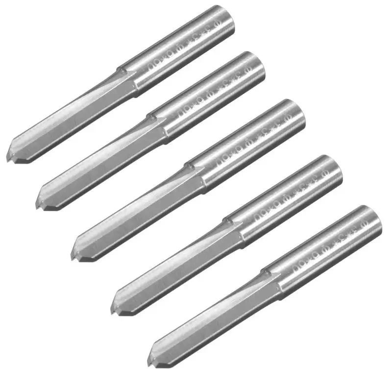 5Pcs 6Mm 22Mm Double Edged Straight Router Bits Straight End Mill Milling Cutter 2 Flutes Cnc Cutting Tungsten Steel Straight Sl