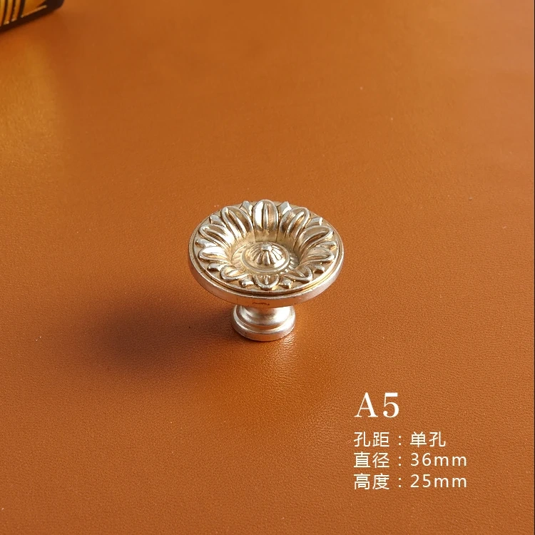1pcs European Wardrobe Cabinet Handle and Knobs Door Handle Drawer Knobs and Pulls Antique Yellow and Silver