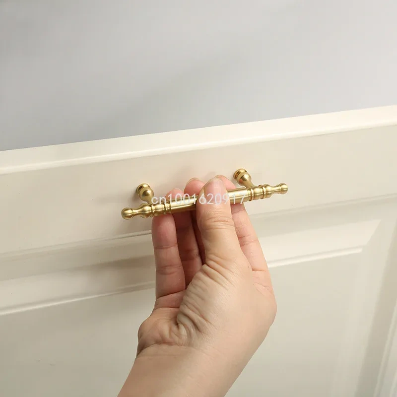 Satin Brass Door Handles and Knobs Antique Drawer Pulls Vintage Kitchen Cabinet Handles Cupboard Pull Hardware
