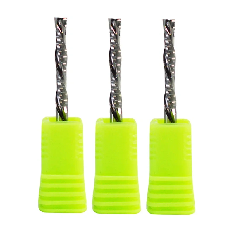5PCS 3.175x12mm UP DOWN Cut Two Flutes Spiral Carbide Mill Tool Cutters for CNC Router, Compression Wood End Mill Cutter Bits