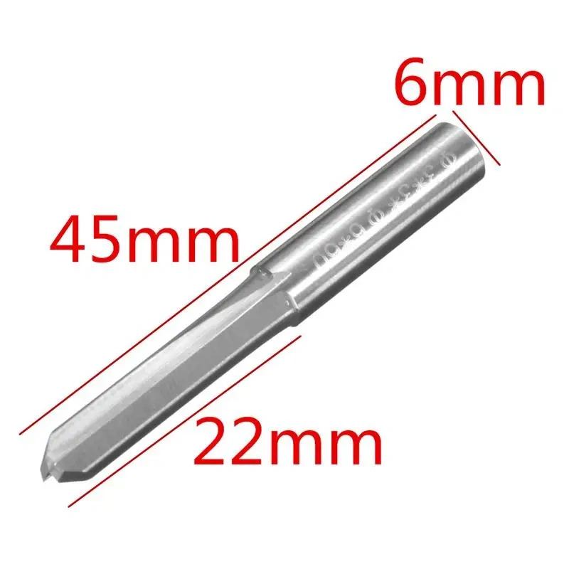 5Pcs 6Mm 22Mm Double Edged Straight Router Bits Straight End Mill Milling Cutter 2 Flutes Cnc Cutting Tungsten Steel Straight Sl