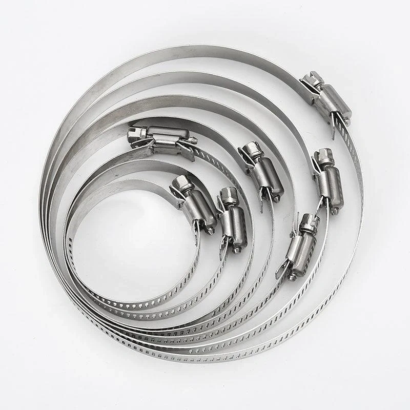5pcs/lot High Quality Screw Worm Drive Hose Clamp 304 Stainless Steel Hose Hoop Pipe Clamp Clip