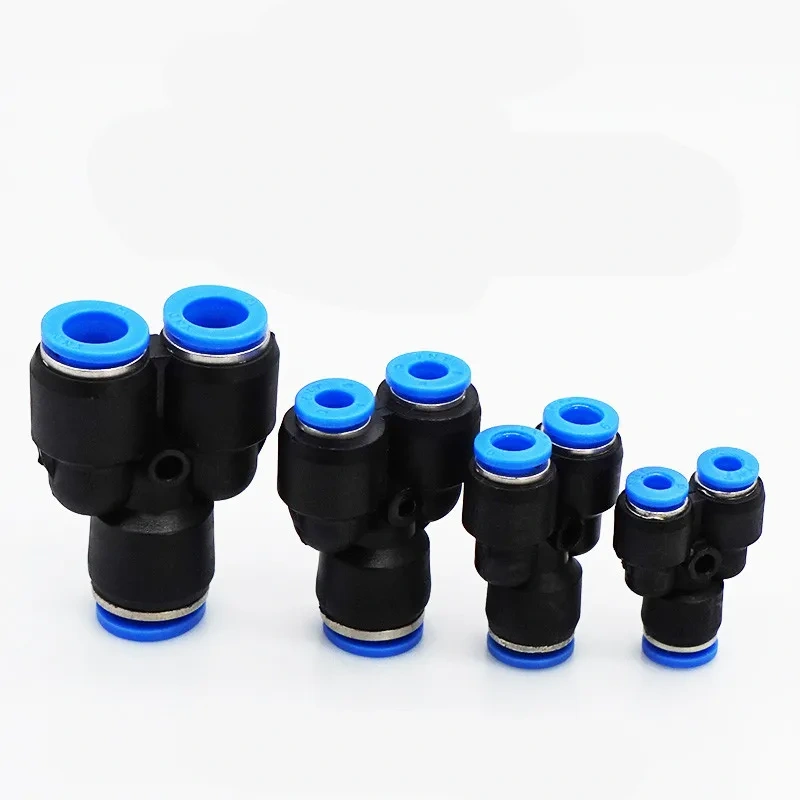 3 Way Port Y Shape Air Pneumatic 12mm 8mm 10mm 6mm 4mm OD Hose Tube Push in Gas Plastic Pipe Fitting Connectors Quick Fittings