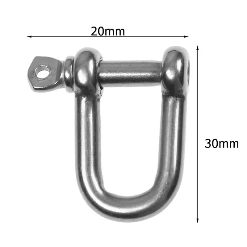 Stainless Steel U Anchor Shackle Screw Pin Paracord Bracelet Buckle Outdoor Survival Rope Fittings