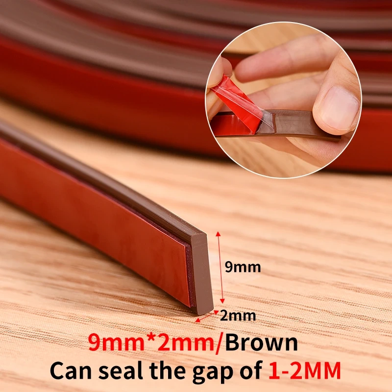 6m I-type silicone rubber door sealing strip window sound insulated strip self-adhesive tape window insulation seal