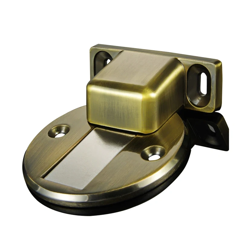 Zinc Alloy Casting Floor-mounted Magnetic Door Stopper Door Stops Floor Suction Door Holder For Home Furniture Hardware