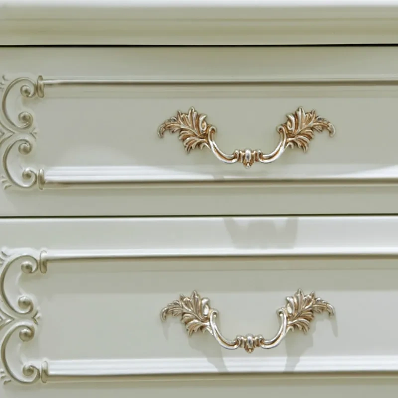 1pcs European Wardrobe Cabinet Handle and Knobs Door Handle Drawer Knobs and Pulls Antique Yellow and Silver