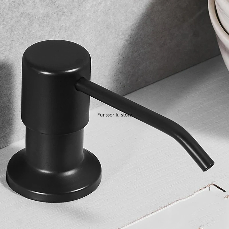 Black 300ML Kitchen Sink Soap Dispenser ABS Dispenser Detergent Liquid Soap Dispenser Stainless Steel Head  Hand Dispenser