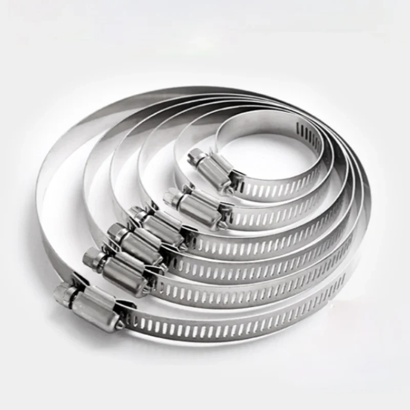5pcs/lot High Quality Screw Worm Drive Hose Clamp 304 Stainless Steel Hose Hoop Pipe Clamp Clip