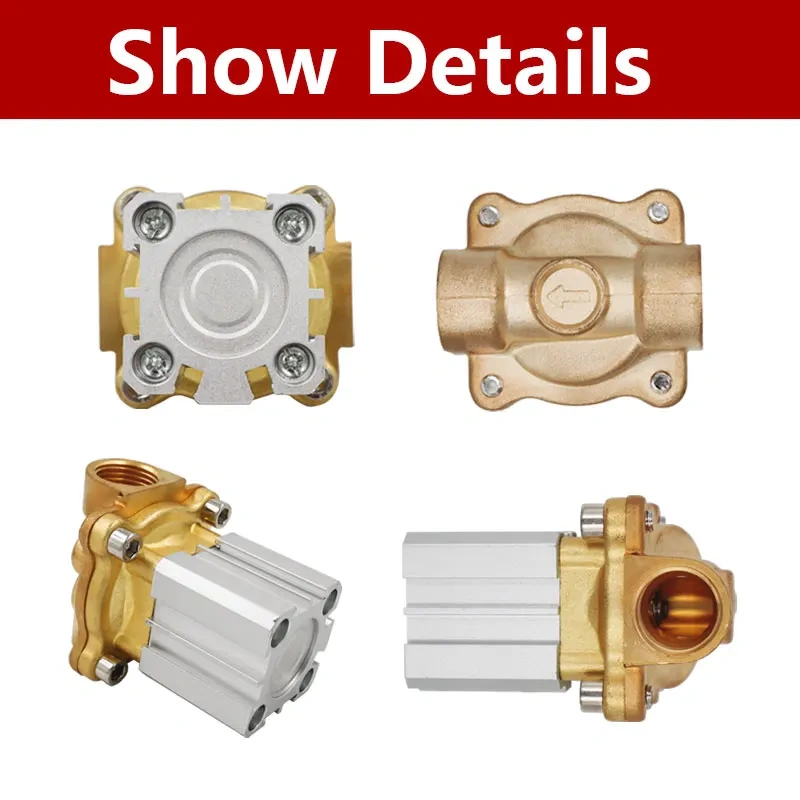 Brass Vacuum/Fluid Pneumatic  Cylinder Control Valve PTFE Compressor Air  Water oil gas Solenoid Valve 2Q160-DN15 20 25 35 40 50