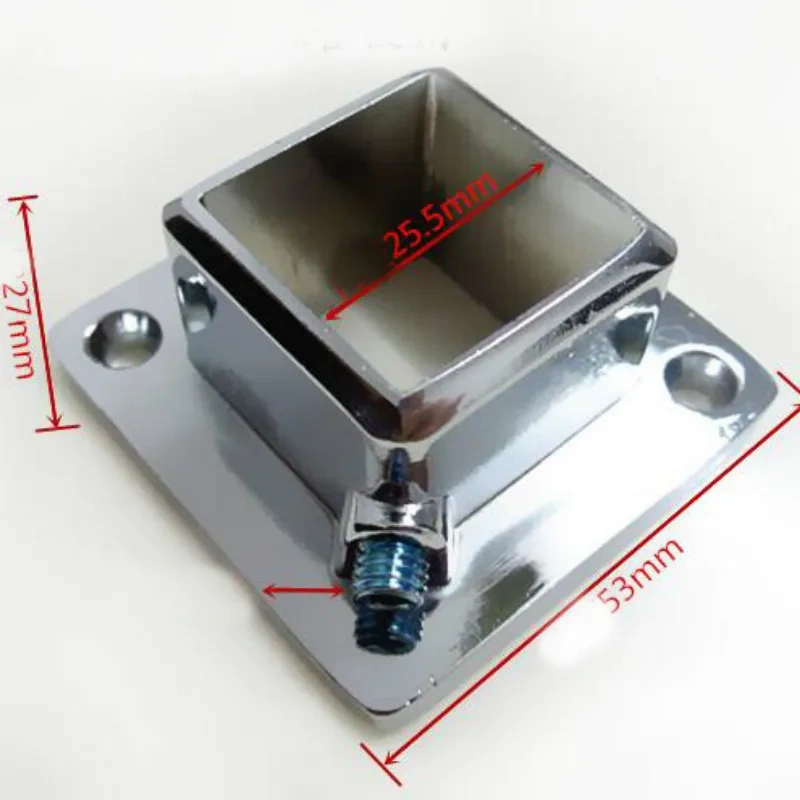 4pcs  aluminium alloy Clothes Rack Square Flange Seat 25*25mm Square Pipe Stainless Steel Tube Support Display Rack Fittings