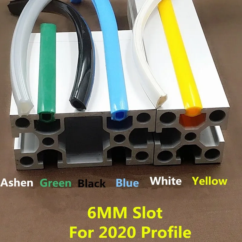 CNC  machine DIY parts 20 aluminum profile Slot Cover  6MMSoft  Seal Strip / Panel Holder  Red/white/blue/Red/yellow